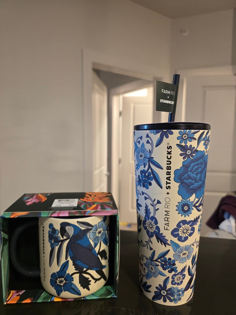 Starbucks Farm Rio Blue and White Tumbler Set